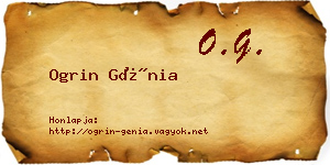 Ogrin Génia névjegykártya